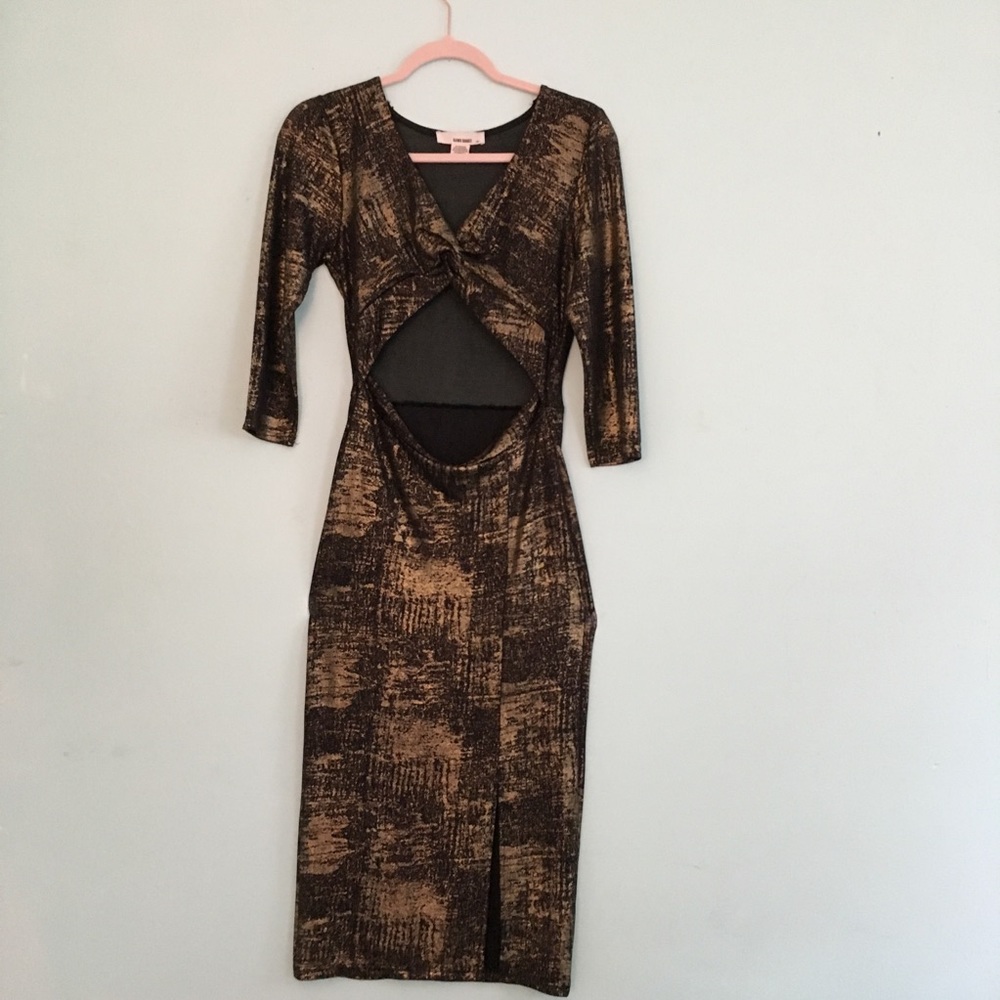 Gold & Black Dress